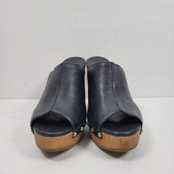 UGG Skyler Women's Black Leather Platform Heel Clogs 1004579 US Size 9 - Picture 3 of 9